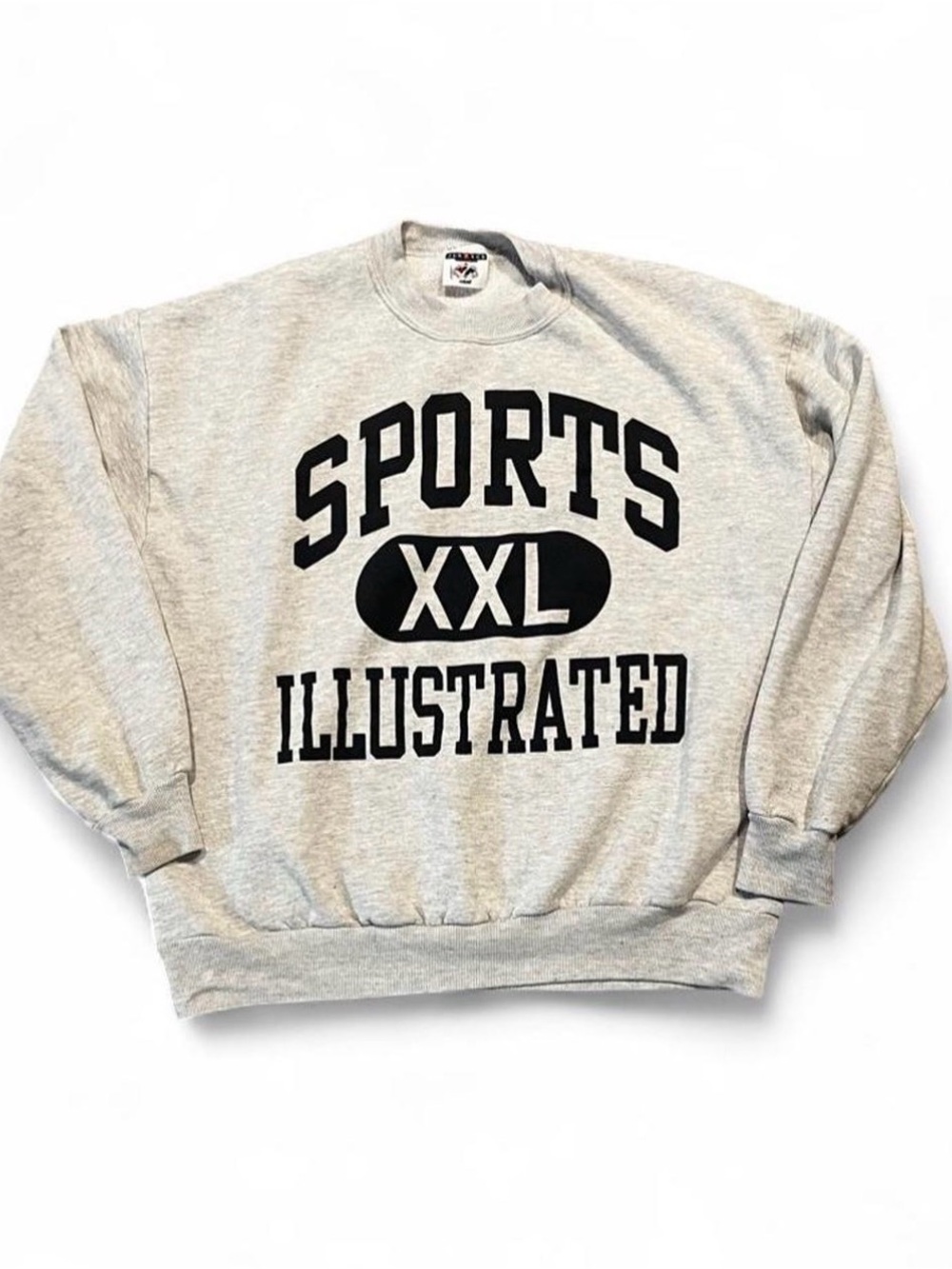 Jerzees Gray Crewneck Sweatshirt with Black 'SPORTS XXL ILLUSTRATED' #VINTAGE